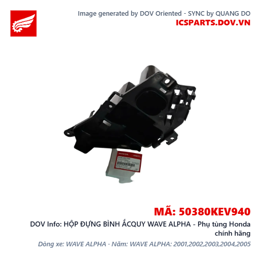 HỘP ĐỰNG BÌNH ẮCQUY WAVE ALPHA - Phụ tùng Honda chính hãng