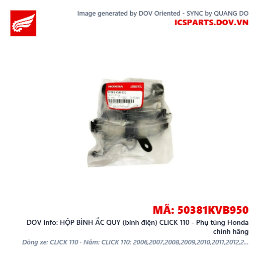 HỘP BÌNH ẮC QUY (bình điện) CLICK 110 - Phụ tùng Honda chính hãng