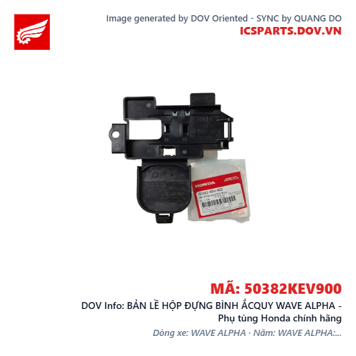 BẢN LỀ HỘP ĐỰNG BÌNH ẮCQUY WAVE ALPHA - Phụ tùng Honda chính hãng