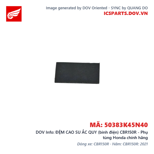 ĐỆM CAO SU ẮC QUY (bình điện) CBR150R - Phụ tùng Honda chính hãng