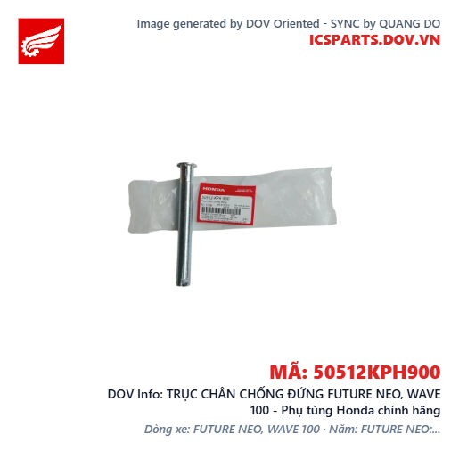 TRỤC CHÂN CHỐNG ĐỨNG FUTURE NEO, WAVE 100 - Phụ tùng Honda chính hãng