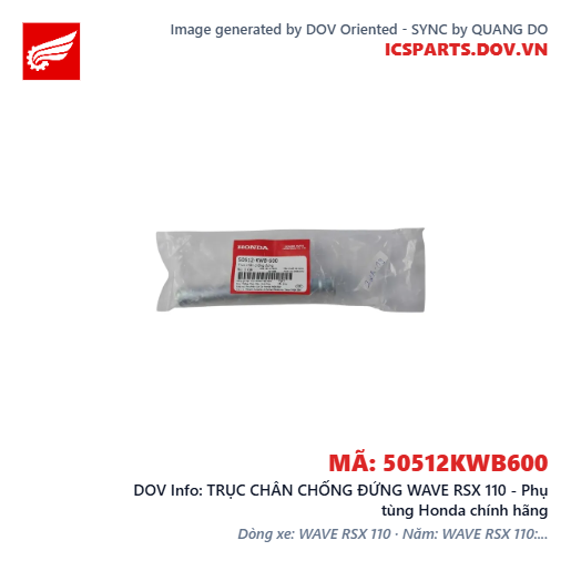 TRỤC CHÂN CHỐNG ĐỨNG WAVE RSX 110 - Phụ tùng Honda chính hãng