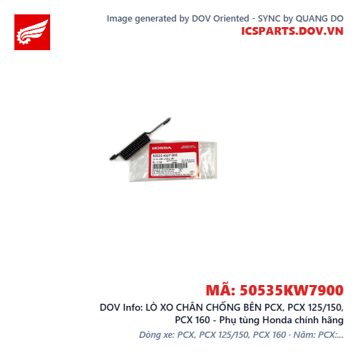 LÒ XO CHÂN CHỐNG BÊN PCX, PCX 125/150, PCX 160 - Phụ tùng Honda chính hãng