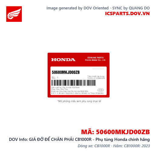 GIÁ ĐỠ ĐỂ CHÂN PHẢI CB1000R - Phụ tùng Honda chính hãng