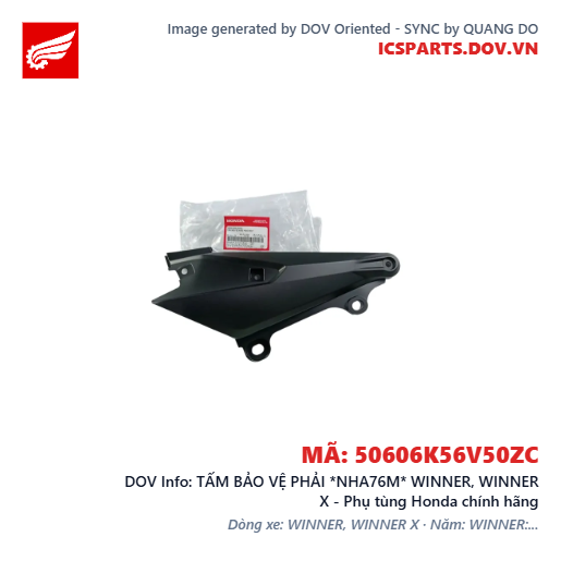 TẤM BẢO VỆ PHẢI *NHA76M* WINNER, WINNER X - Phụ tùng Honda chính hãng