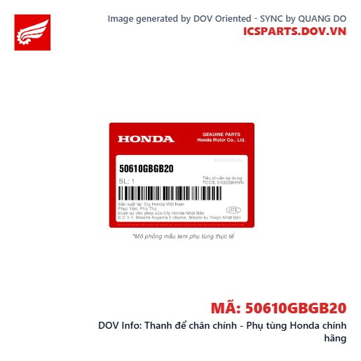Thanh để chân chính - Phụ tùng Honda chính hãng