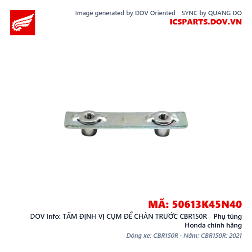 TẤM ĐỊNH VỊ CỤM ĐỂ CHÂN TRƯỚC CBR150R - Phụ tùng Honda chính hãng