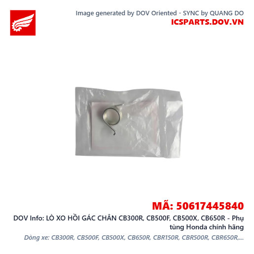 LÒ XO HỒI GÁC CHÂN CB300R, CB500F, CB500X, CB650R - Phụ tùng Honda chính hãng