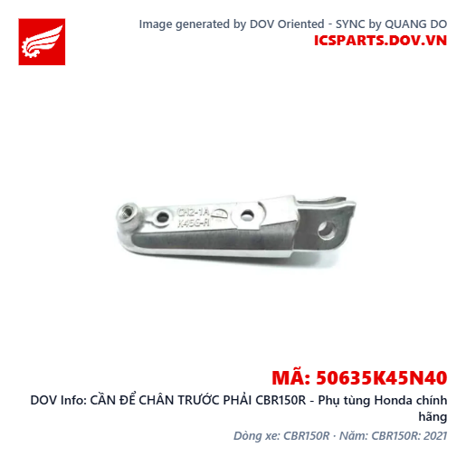 CẦN ĐỂ CHÂN TRƯỚC PHẢI CBR150R - Phụ tùng Honda chính hãng