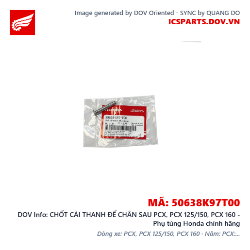 CHỐT CÀI THANH ĐỂ CHÂN SAU PCX, PCX 125/150, PCX 160 - Phụ tùng Honda chính hãng