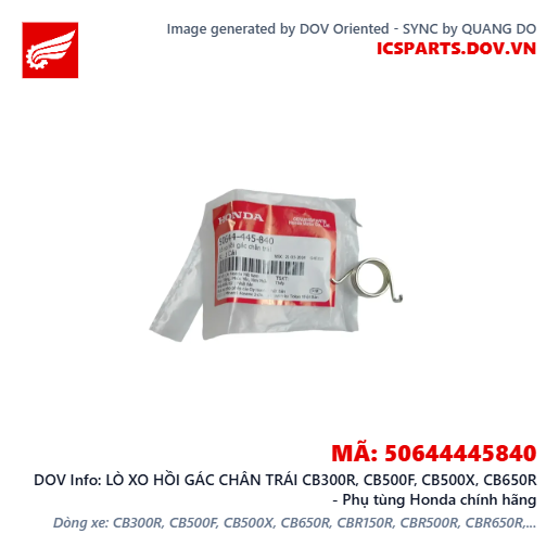 LÒ XO HỒI GÁC CHÂN TRÁI CB300R, CB500F, CB500X, CB650R - Phụ tùng Honda chính hãng
