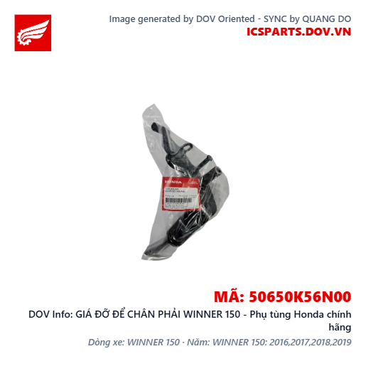 GIÁ ĐỠ ĐỂ CHÂN PHẢI WINNER 150 - Phụ tùng Honda chính hãng