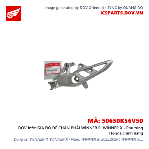 GIÁ ĐỠ ĐỂ CHÂN PHẢI WINNER R, WINNER X - Phụ tùng Honda chính hãng