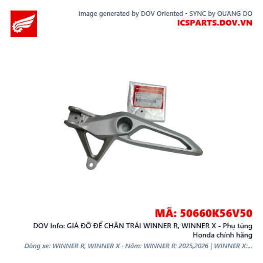 GIÁ ĐỠ ĐỂ CHÂN TRÁI WINNER R, WINNER X - Phụ tùng Honda chính hãng