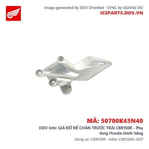 GIÁ ĐỠ ĐỂ CHÂN TRƯỚC TRÁI CBR150R - Phụ tùng Honda chính hãng