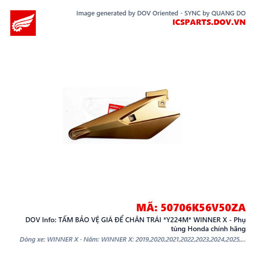 TẤM BẢO VỆ GIÁ ĐỂ CHÂN TRÁI *Y224M* WINNER X - Phụ tùng Honda chính hãng