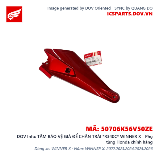 TẤM BẢO VỆ GIÁ ĐỂ CHÂN TRÁI *R340C* WINNER X - Phụ tùng Honda chính hãng