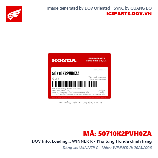Loading... WINNER R - Phụ tùng Honda chính hãng