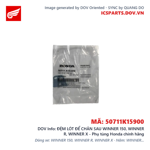 ĐỆM LÓT ĐỂ CHÂN SAU WINNER 150, WINNER R, WINNER X - Phụ tùng Honda chính hãng