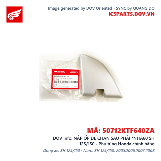 NẮP ỐP ĐỂ CHÂN SAU PHẢI *NHA60 SH 125/150 - Phụ tùng Honda chính hãng