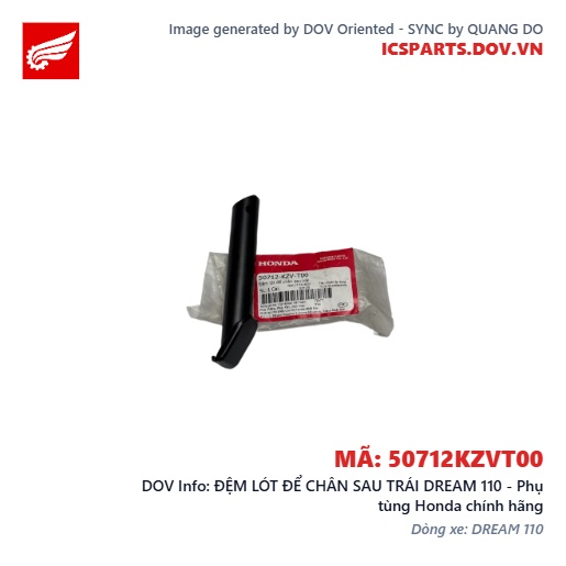 ĐỆM LÓT ĐỂ CHÂN SAU TRÁI DREAM 110 - Phụ tùng Honda chính hãng