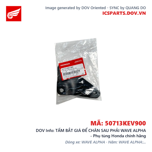TẤM BẮT GIÁ ĐỂ CHÂN SAU PHẢI WAVE ALPHA - Phụ tùng Honda chính hãng