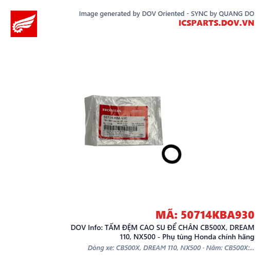 TẤM ĐỆM CAO SU ĐỂ CHÂN CB500X, DREAM 110, NX500 - Phụ tùng Honda chính hãng