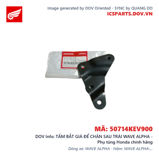 TẤM BẮT GIÁ ĐỂ CHÂN SAU TRÁI WAVE ALPHA - Phụ tùng Honda chính hãng