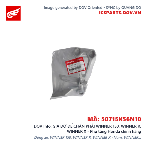 GIÁ ĐỠ ĐỂ CHÂN PHẢI WINNER 150, WINNER R, WINNER X - Phụ tùng Honda chính hãng