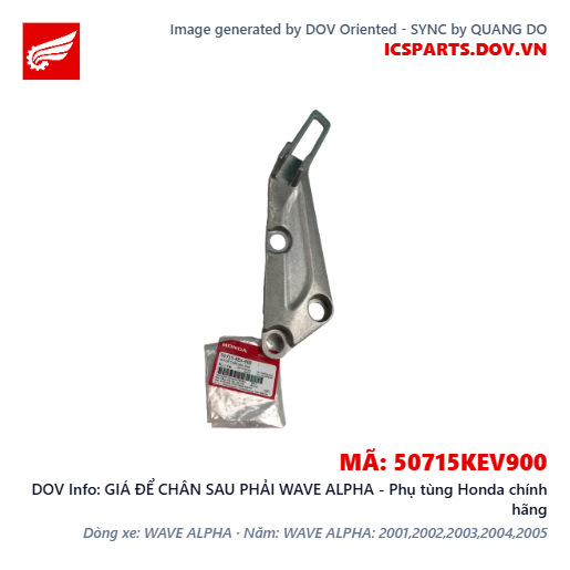 GIÁ ĐỂ CHÂN SAU PHẢI WAVE ALPHA - Phụ tùng Honda chính hãng