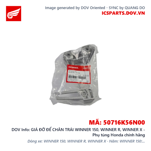 GIÁ ĐỠ ĐỂ CHÂN TRÁI WINNER 150, WINNER R, WINNER X - Phụ tùng Honda chính hãng