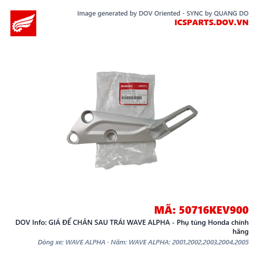 GIÁ ĐỂ CHÂN SAU TRÁI WAVE ALPHA - Phụ tùng Honda chính hãng