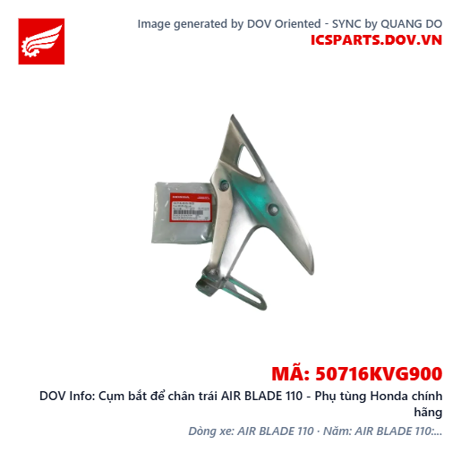 Cụm bắt để chân trái AIR BLADE 110 - Phụ tùng Honda chính hãng