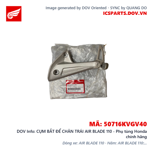 CỤM BẮT ĐỂ CHÂN TRÁI AIR BLADE 110 - Phụ tùng Honda chính hãng