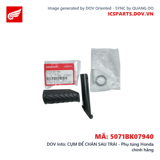CỤM ĐỂ CHÂN SAU TRÁI - Phụ tùng Honda chính hãng
