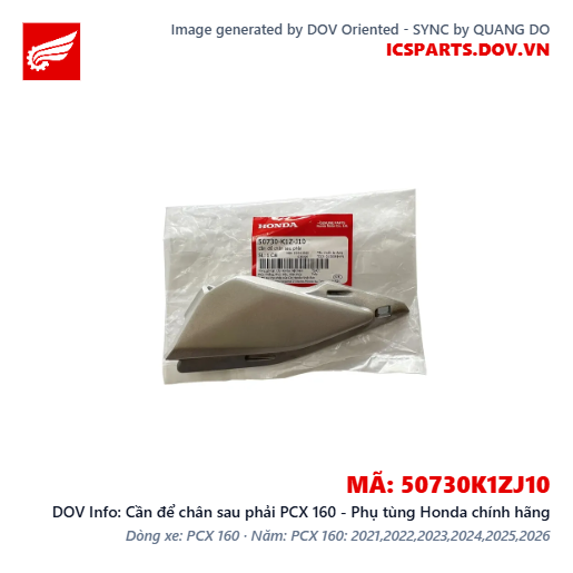 Cần để chân sau phải PCX 160 - Phụ tùng Honda chính hãng