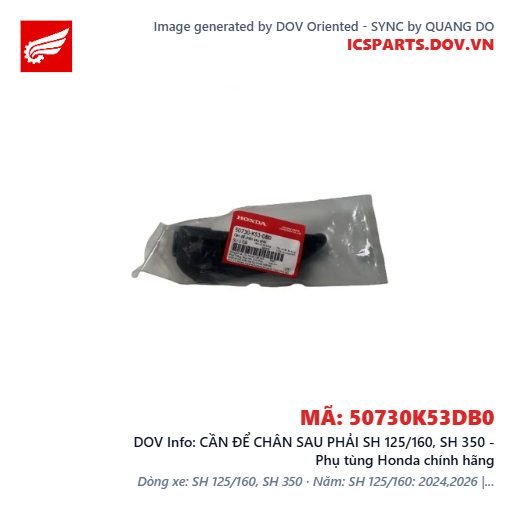 CẦN ĐỂ CHÂN SAU PHẢI SH 125/160, SH 350 - Phụ tùng Honda chính hãng