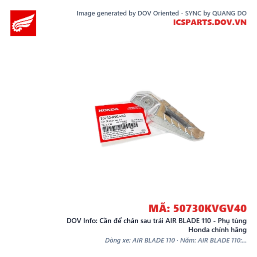 Cần để chân sau trái AIR BLADE 110 - Phụ tùng Honda chính hãng