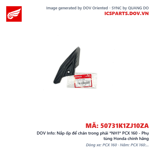 Nắp ốp để chân trong phải *NH1* PCX 160 - Phụ tùng Honda chính hãng