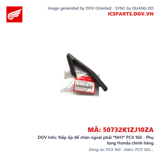Nắp ốp để chân ngoài phải *NH1* PCX 160 - Phụ tùng Honda chính hãng