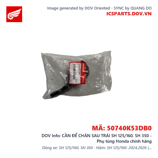 CẦN ĐỂ CHÂN SAU TRÁI SH 125/160, SH 350 - Phụ tùng Honda chính hãng