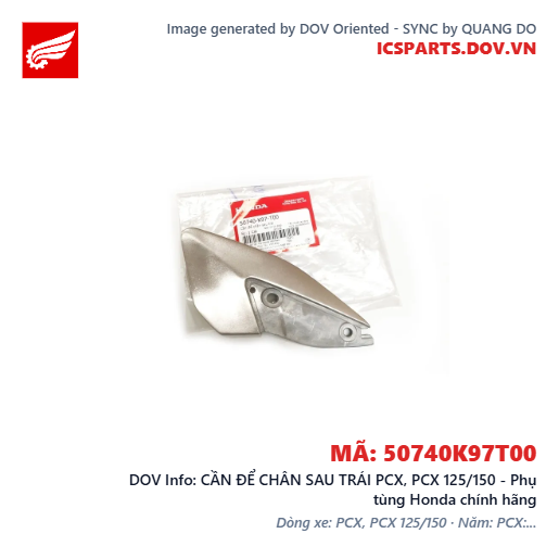 CẦN ĐỂ CHÂN SAU TRÁI PCX, PCX 125/150 - Phụ tùng Honda chính hãng