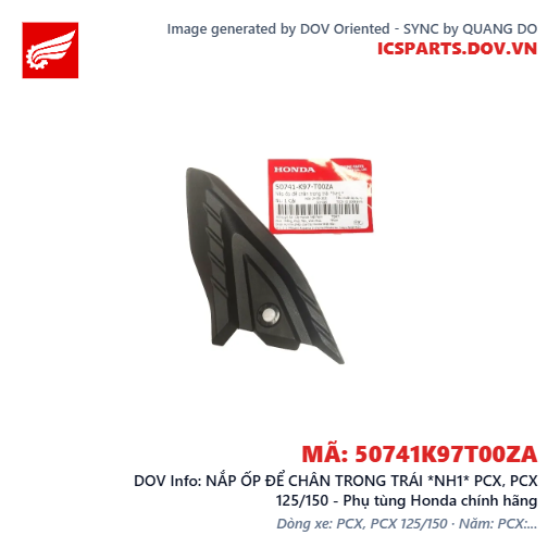 NẮP ỐP ĐỂ CHÂN TRONG TRÁI *NH1* PCX, PCX 125/150 - Phụ tùng Honda chính hãng