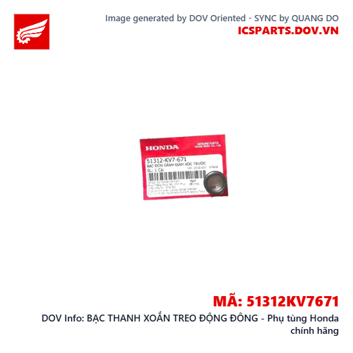 BẠC THANH XOẮN TREO ĐỘNG ĐÔNG - Phụ tùng Honda chính hãng