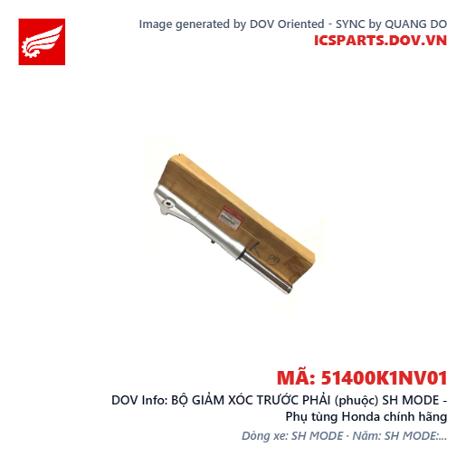 BỘ GIẢM XÓC TRƯỚC PHẢI (phuộc) SH MODE - Phụ tùng Honda chính hãng