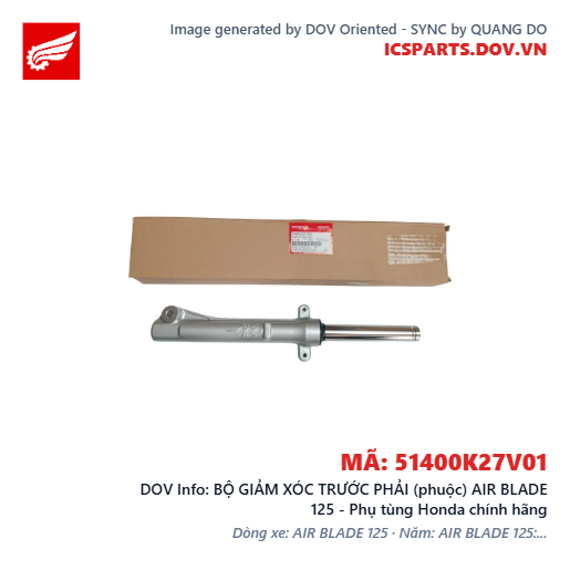 BỘ GIẢM XÓC TRƯỚC PHẢI (phuộc) AIR BLADE 125 - Phụ tùng Honda chính hãng