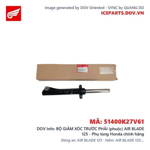 BỘ GIẢM XÓC TRƯỚC PHẢI (phuộc) AIR BLADE 125 - Phụ tùng Honda chính hãng