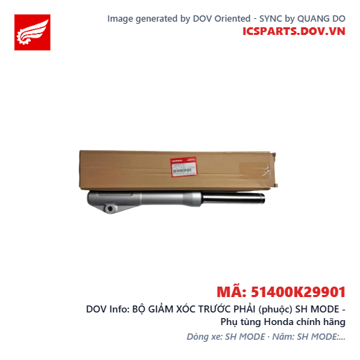 BỘ GIẢM XÓC TRƯỚC PHẢI (phuộc) SH MODE - Phụ tùng Honda chính hãng