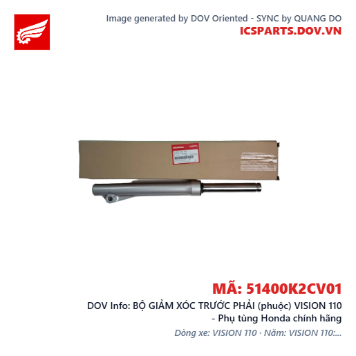 BỘ GIẢM XÓC TRƯỚC PHẢI (phuộc) VISION 110 - Phụ tùng Honda chính hãng