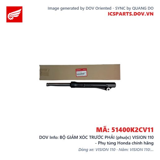 BỘ GIẢM XÓC TRƯỚC PHẢI (phuộc) VISION 110 - Phụ tùng Honda chính hãng